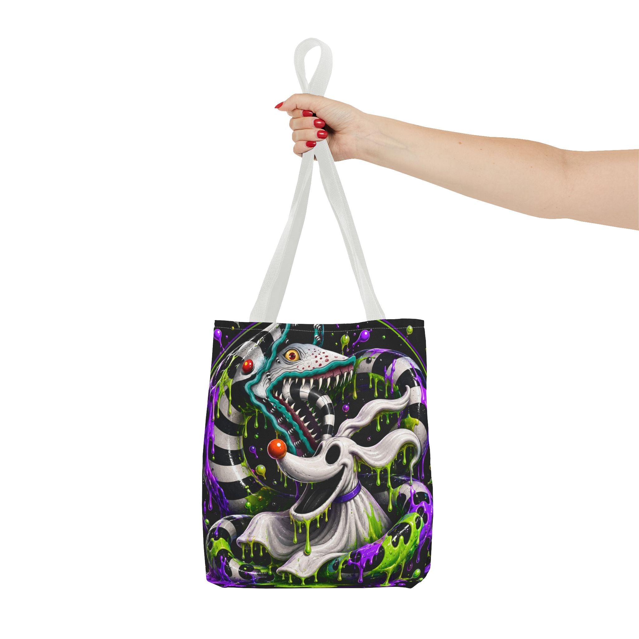 Ghostly sandworm and zero Horror Tote Bag – Neon Art