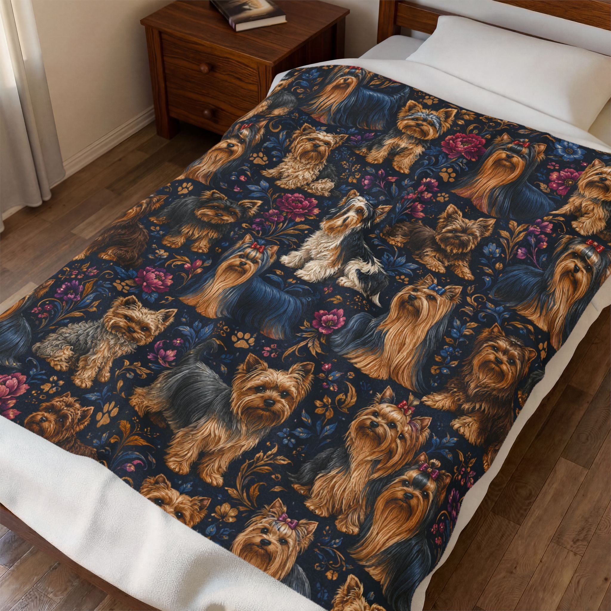 Yorkshire terrier plush blanket Printify