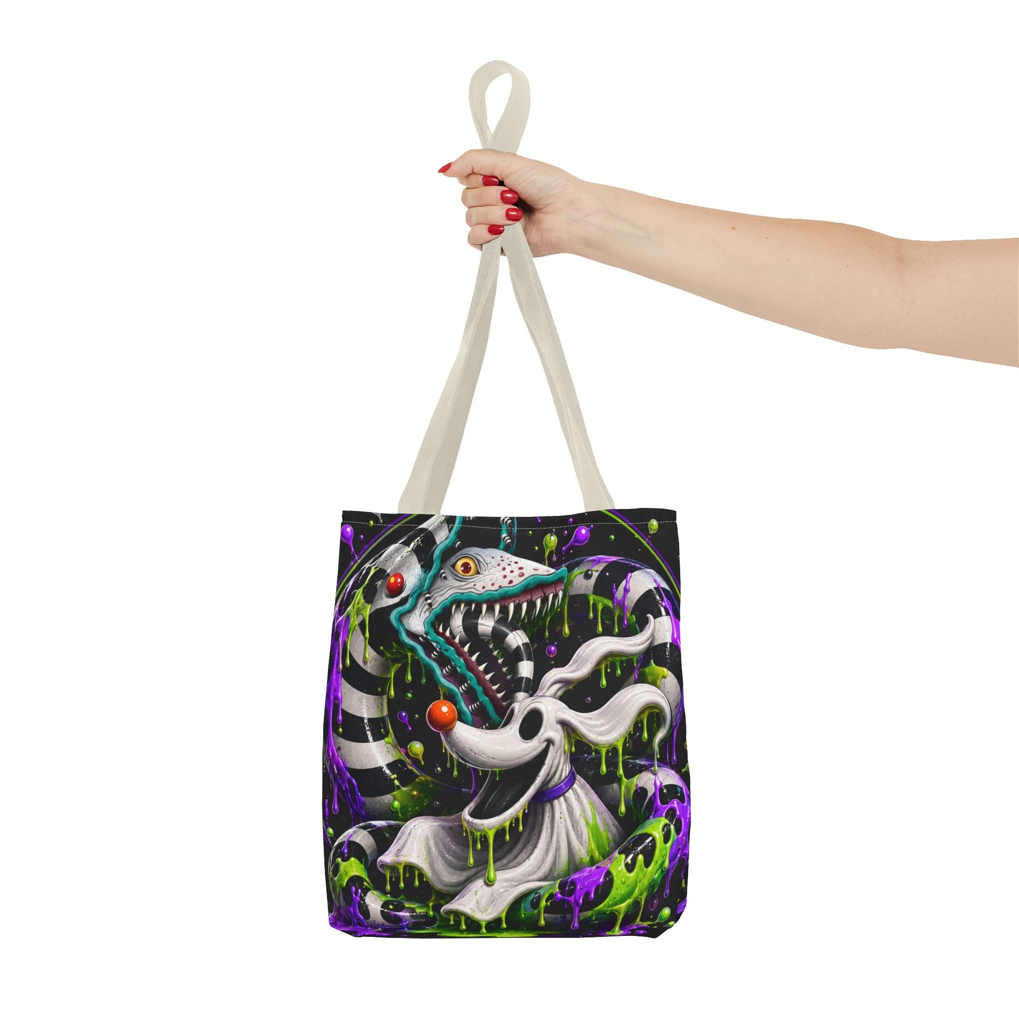 Ghostly sandworm and zero Horror Tote Bag – Neon Art