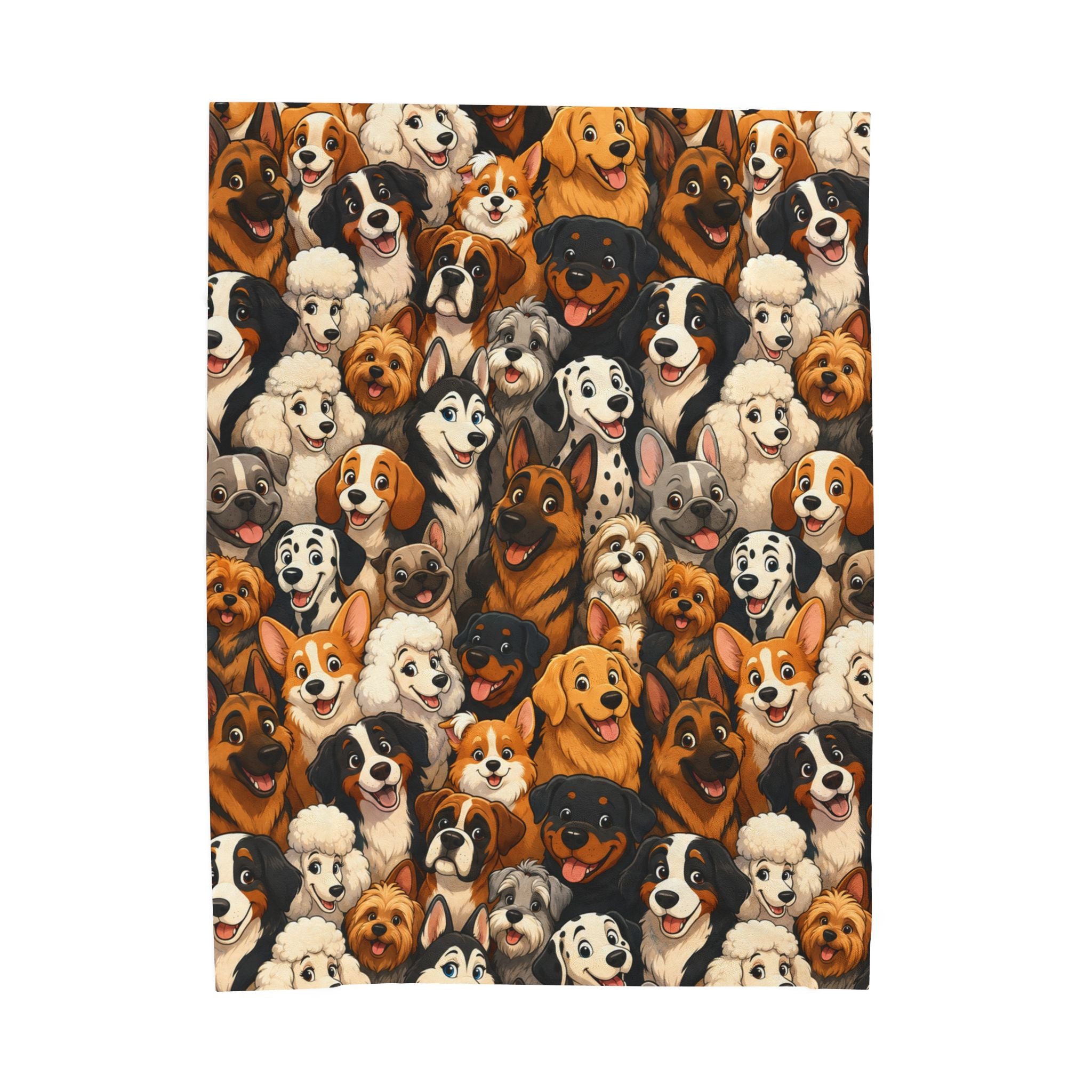 Different breed dog blanket fun cartoon art