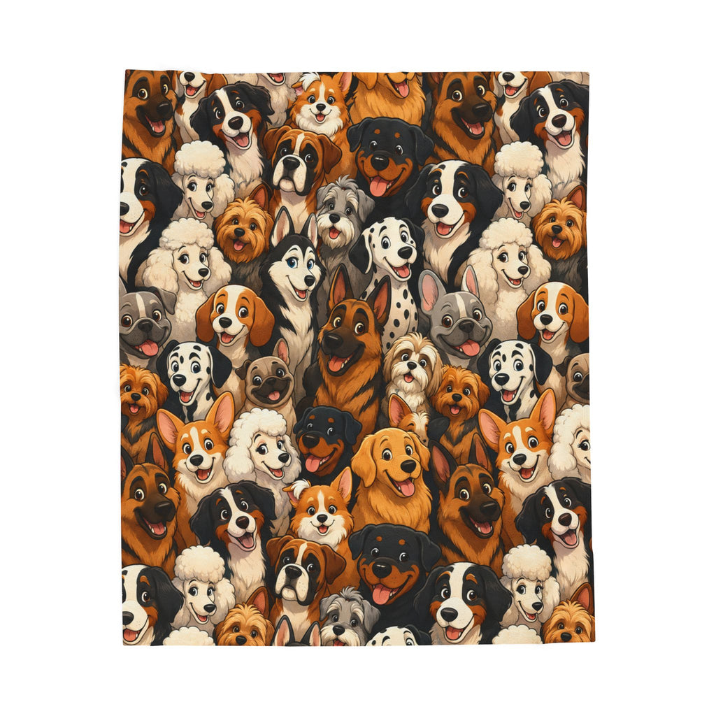 Different breed dog blanket fun cartoon art Printify