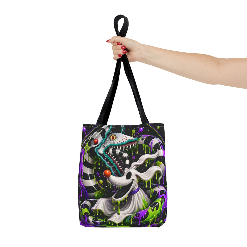 Ghostly sandworm and zero Horror Tote Bag – Neon Art