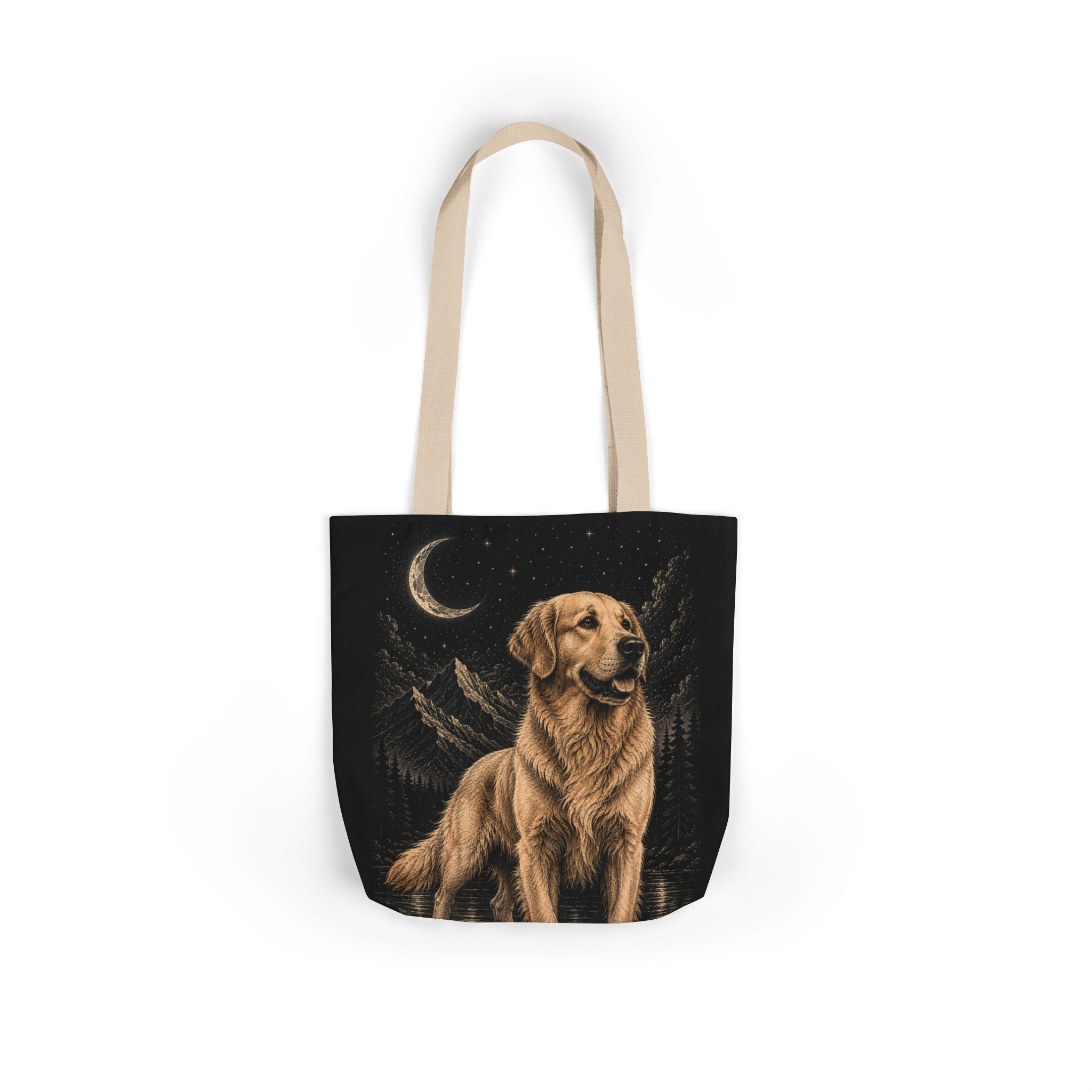 Moonlit golden retriever tote bag