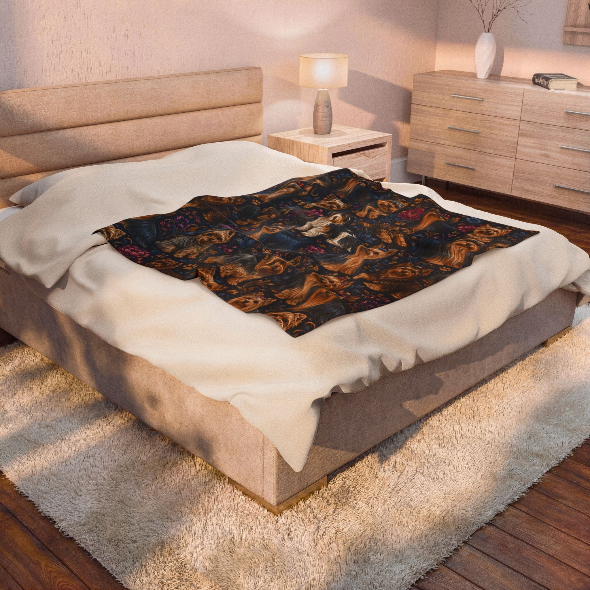 Yorkshire terrier plush blanket Printify
