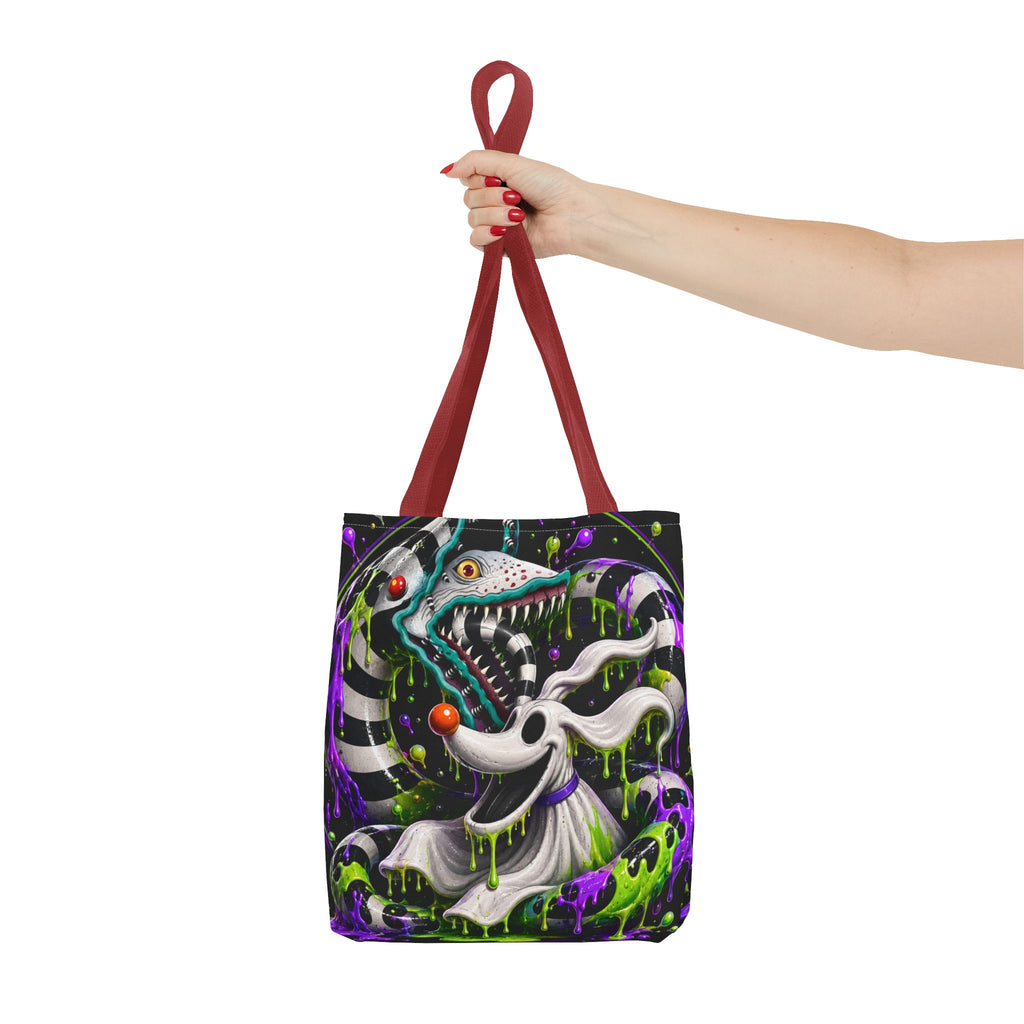 Ghostly sandworm and zero Horror Tote Bag – Neon Art