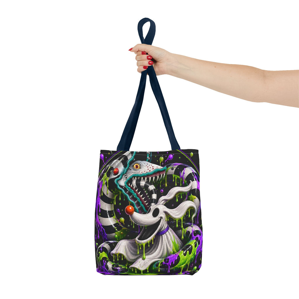 Ghostly sandworm and zero Horror Tote Bag – Neon Art