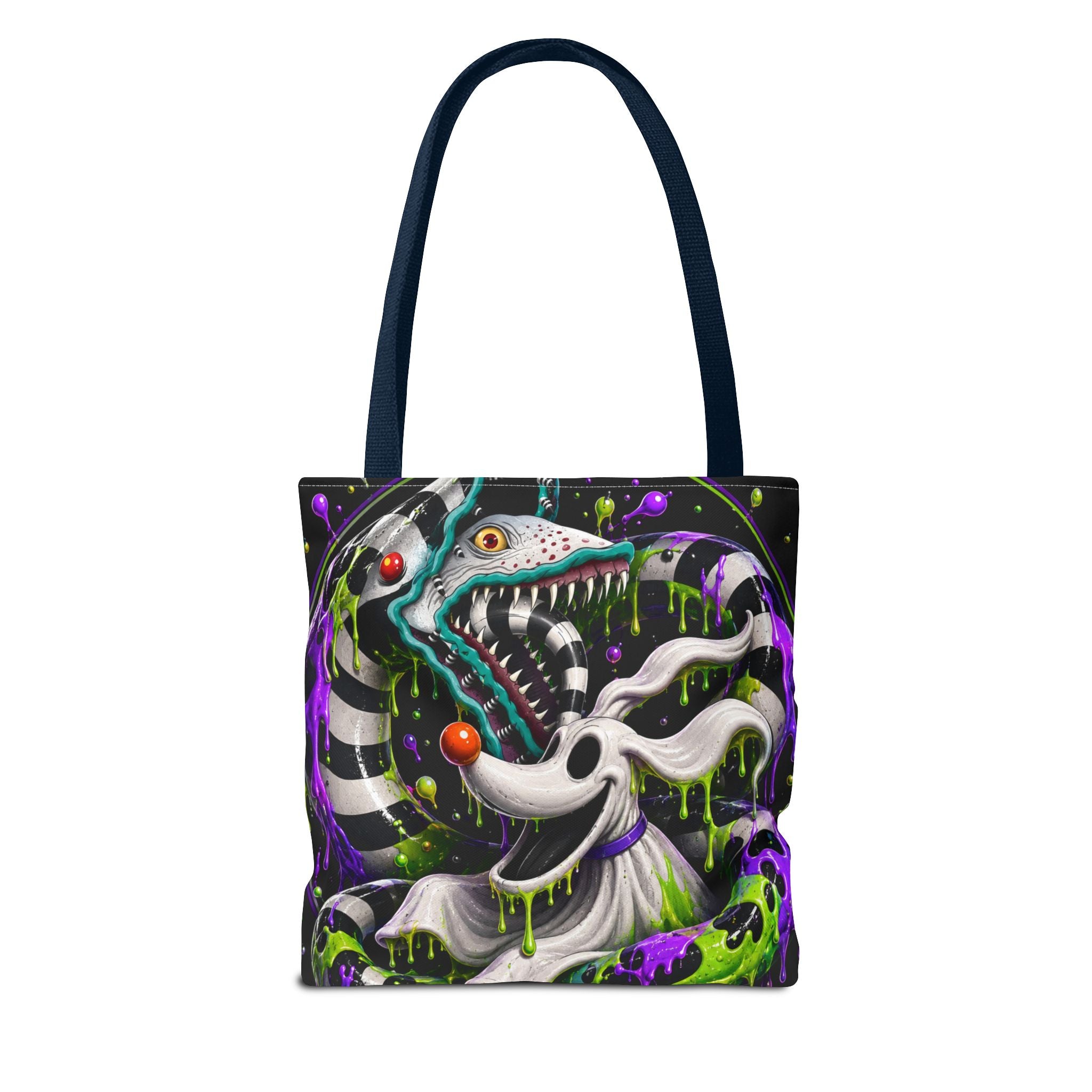 Ghostly sandworm and zero Horror Tote Bag – Neon Art
