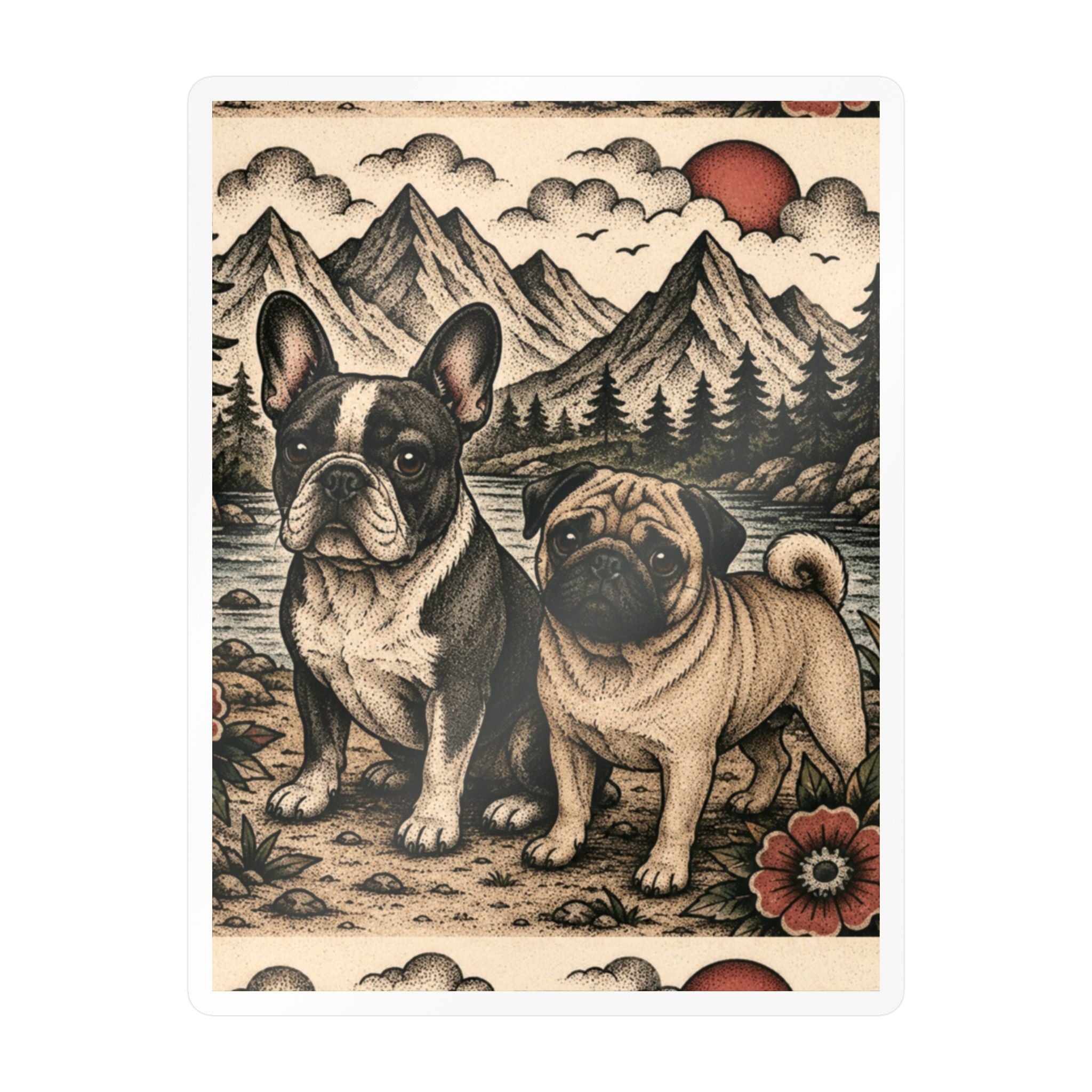 Pug and French Bulldog Vinyl Decals