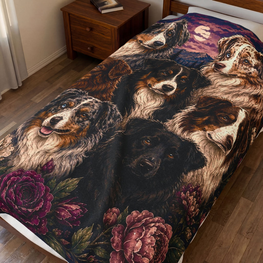 Australian shepherd coat colors blanket Printify