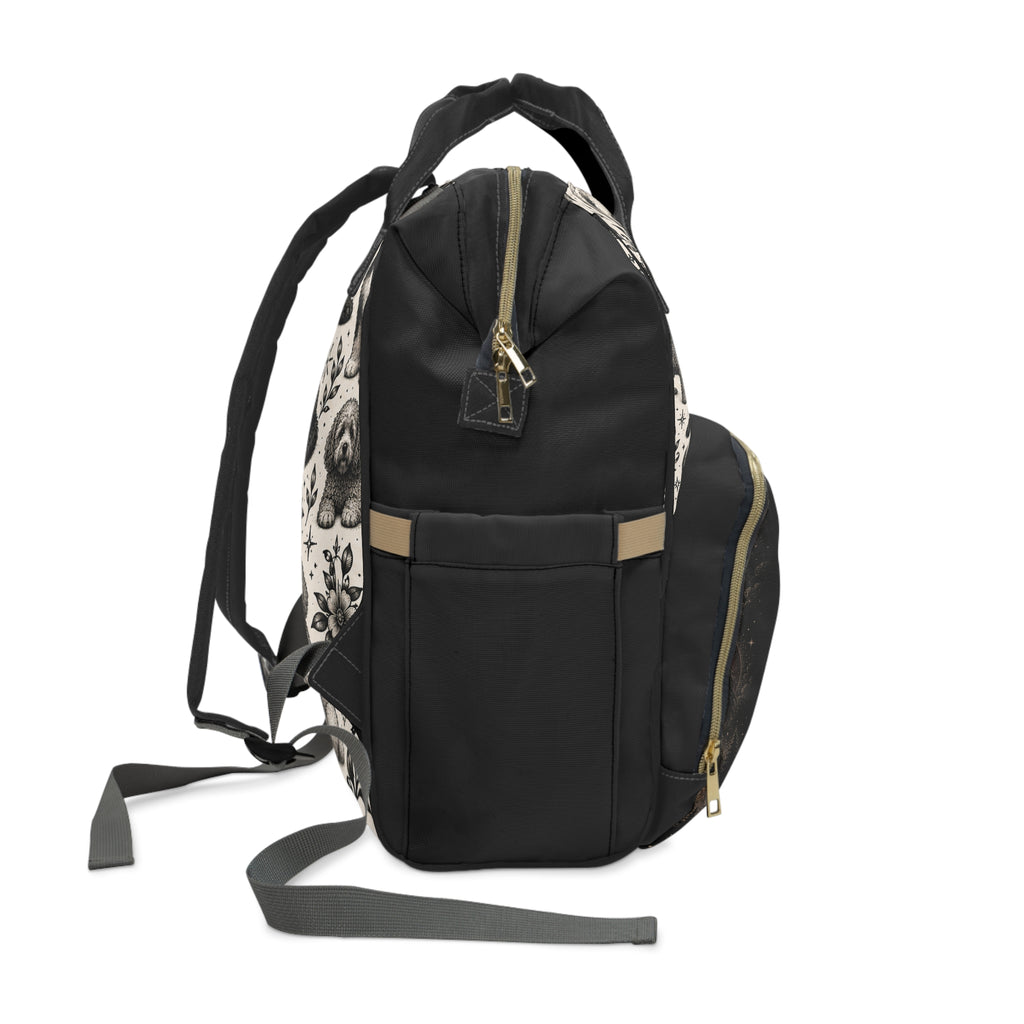 Bernedoodle Moonlit Adventure Multifunctional Backpack
