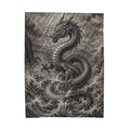 Japanese dragon plush throw Printify