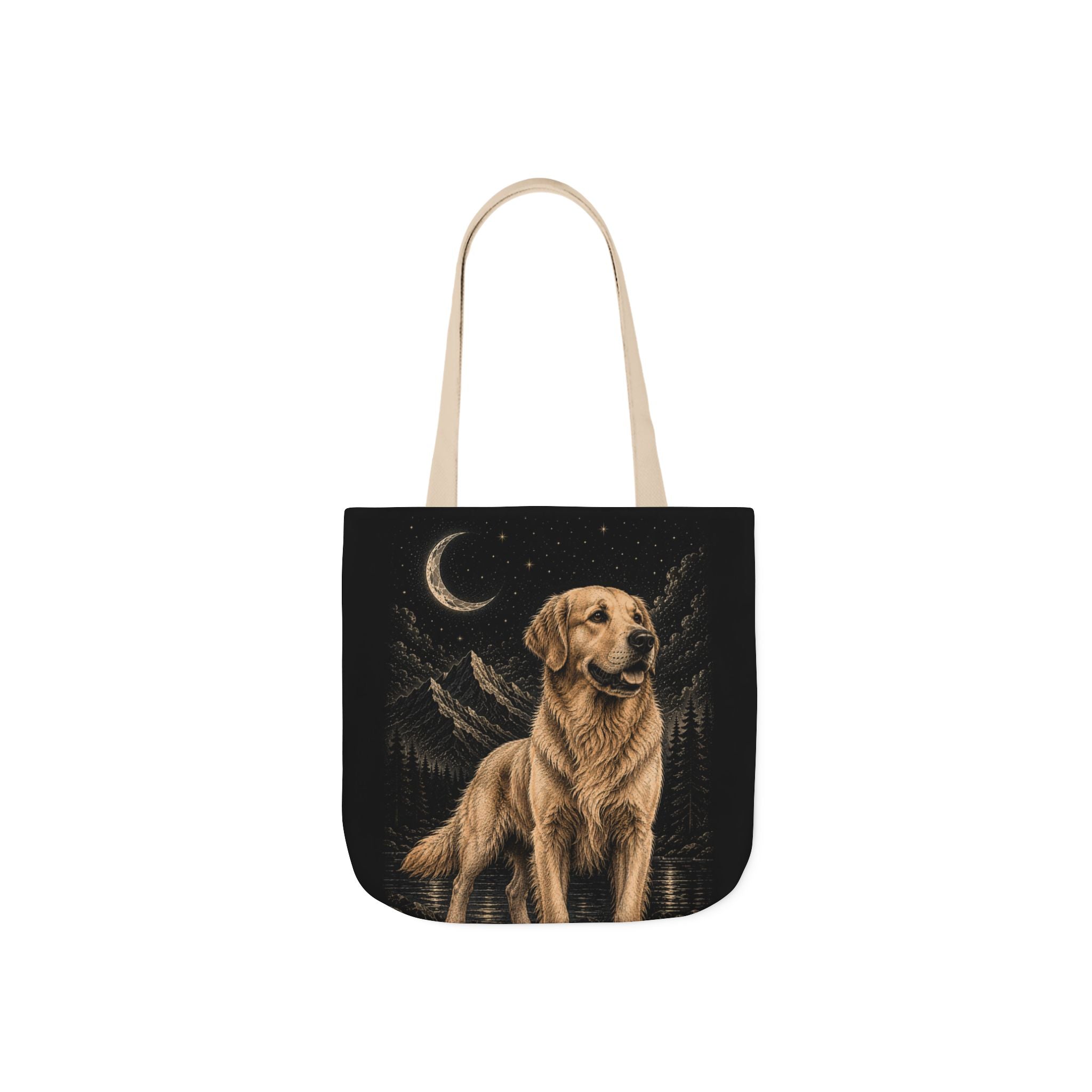 Moonlit golden retriever tote bag