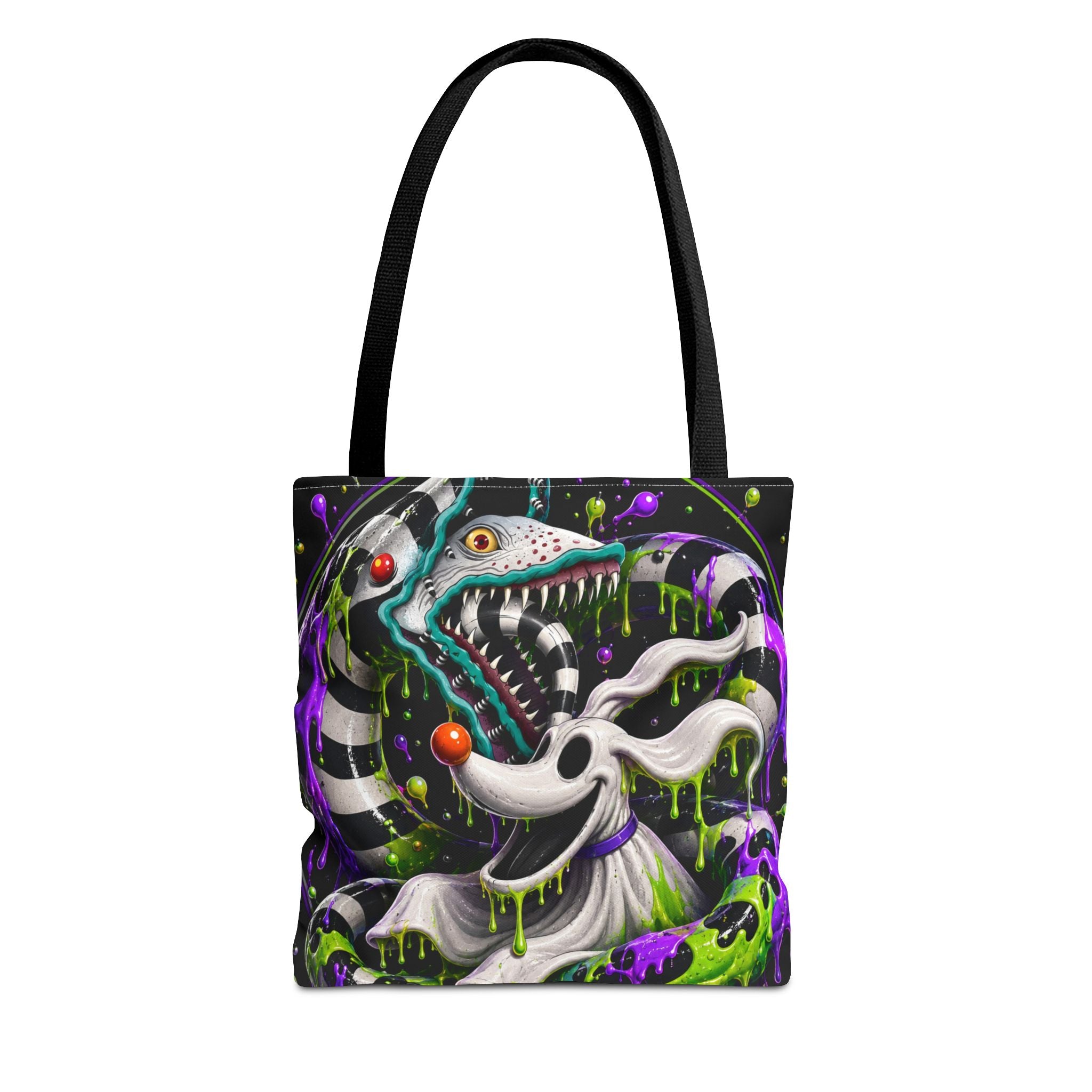 Ghostly sandworm and zero Horror Tote Bag – Neon Art