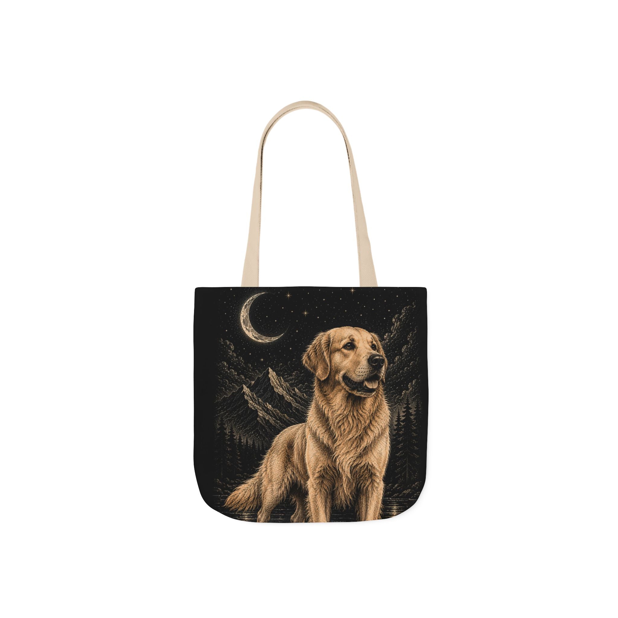 Moonlit golden retriever tote bag