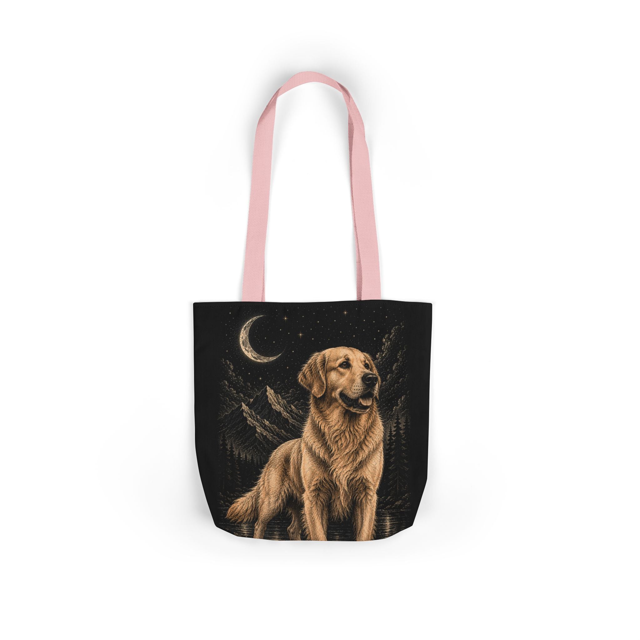 Moonlit golden retriever tote bag
