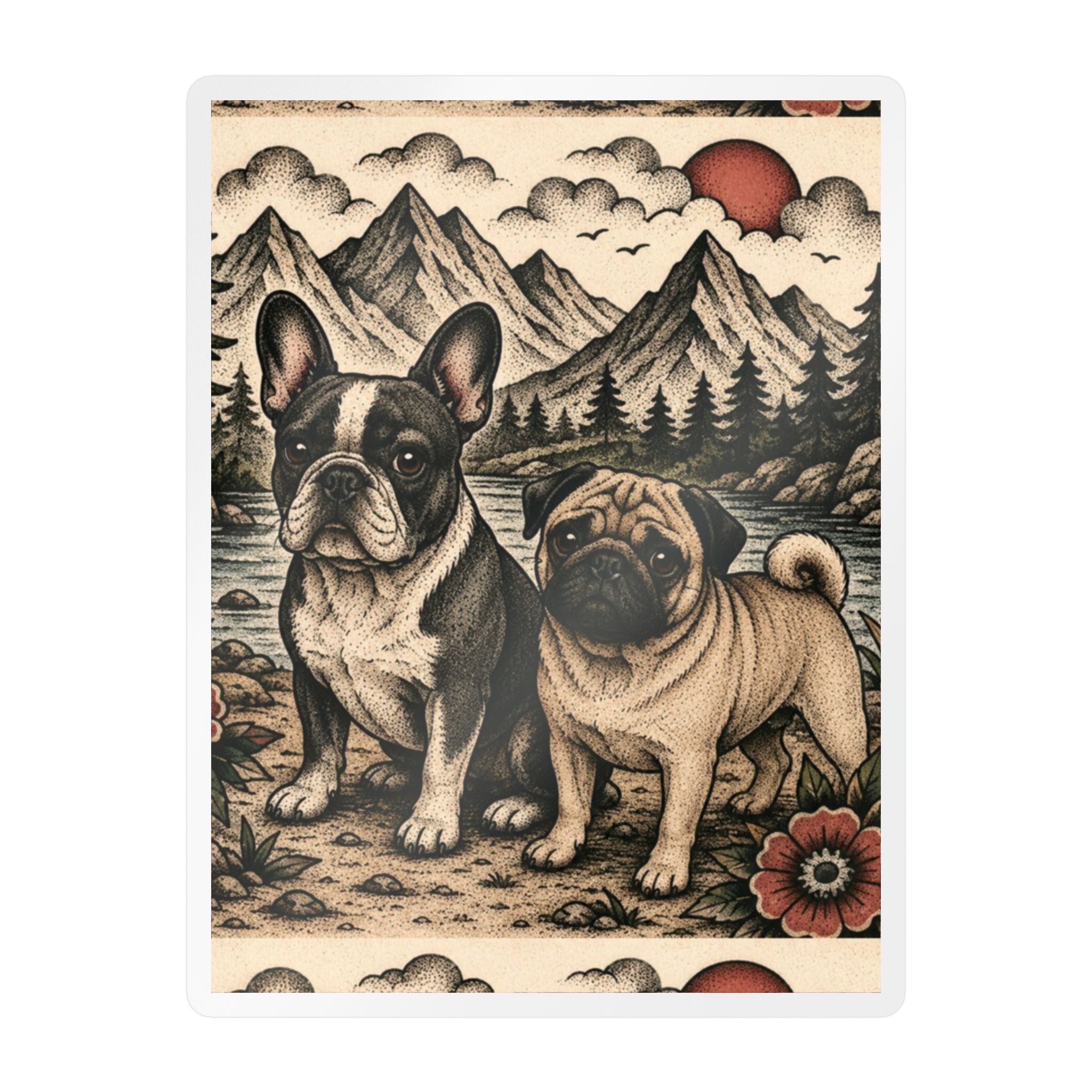 Pug and French Bulldog Vinyl Decals