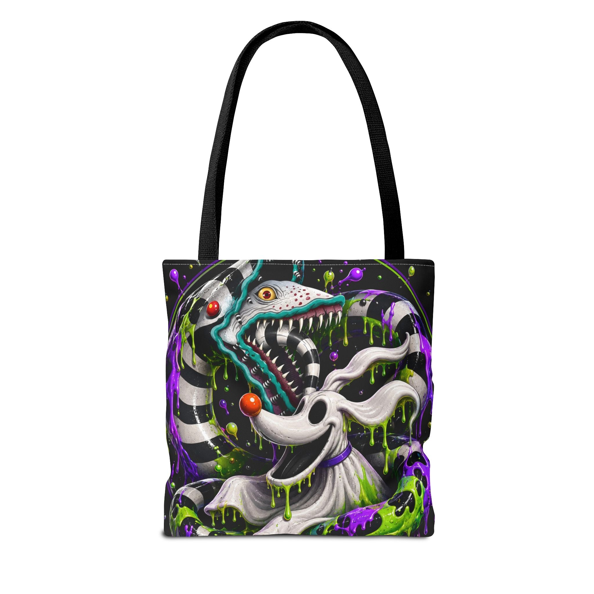 Ghostly sandworm and zero Horror Tote Bag – Neon Art