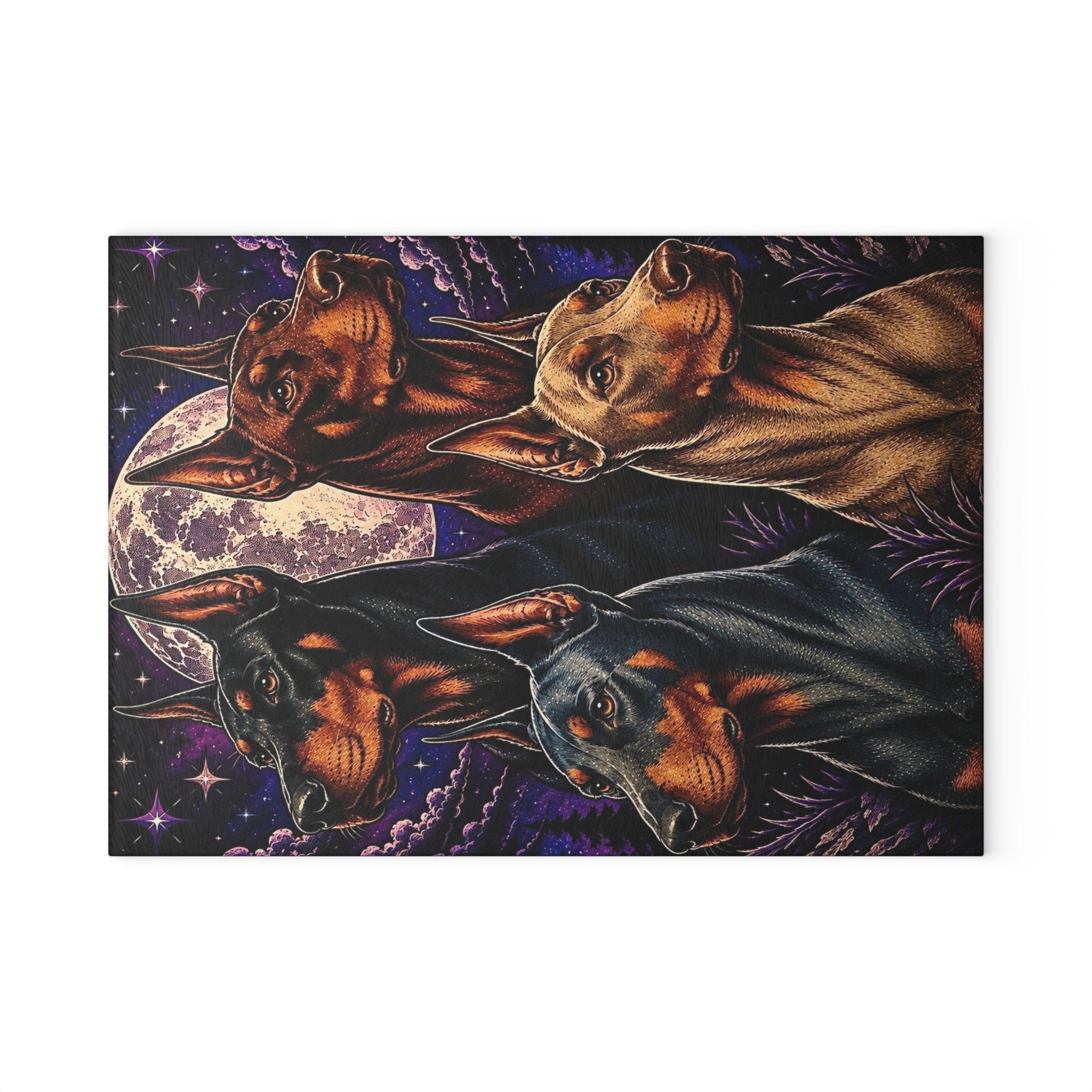 Glass Cutting Board Doberman