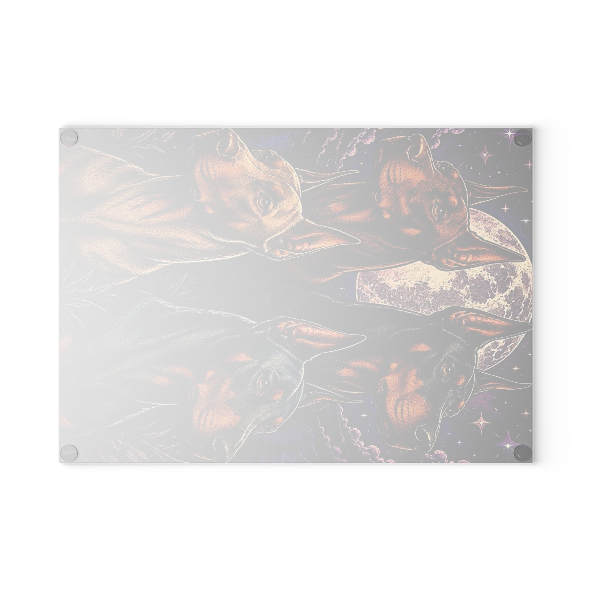 Glass Cutting Board Doberman
