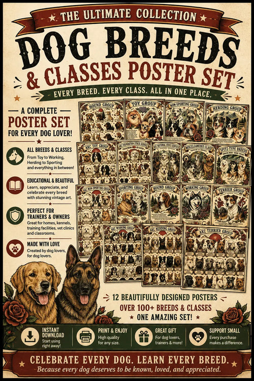 Dog breeds and classes posters Shoutcanine.co